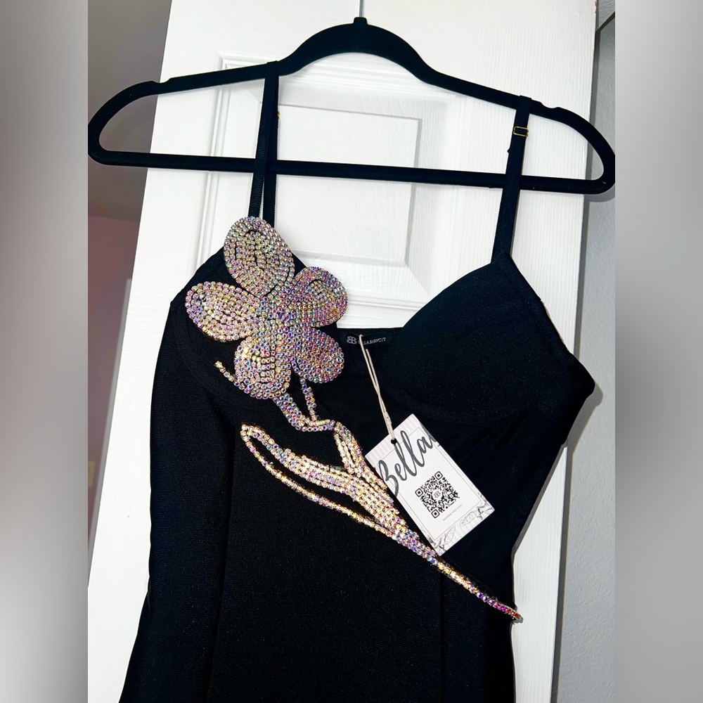 Erine Diamonate Midi Bandage Dress - Picture 3 of 5